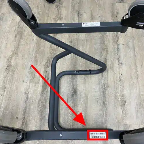 Plaat voor Saljol Carbon rollator serie nummer