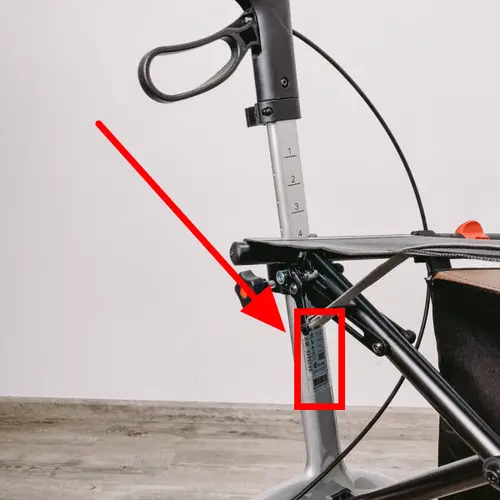 Plaat voor Saljol Carbon rollator serie nummer